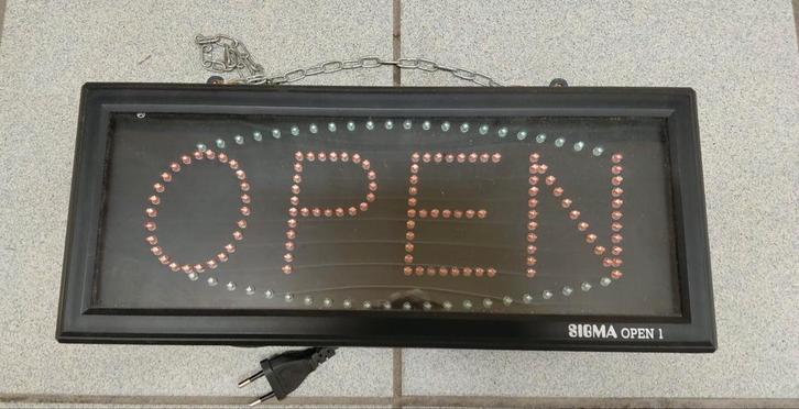 Verlichtings bord met opschrift ""OPEN"", Verzamelen, Merken en Reclamevoorwerpen, Gebruikt, Ophalen
