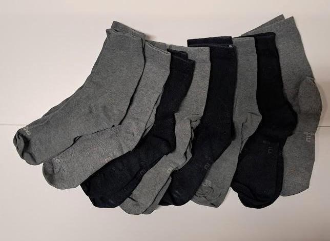 🎁 8 Paires de chaussettes fines noir et gris taille 47/50, Kleding | Heren, Sokken en Kousen, Gedragen, Zwart, Verzenden