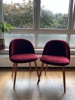 Prachtige bordeaux stoelen (2stuks), Huis en Inrichting, Ophalen, Gebruikt, Twee, Stof
