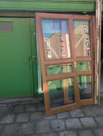 Porte coulissante en chêne massif avec cadre, 75 à 150 cm, Comme neuf, Enlèvement, Vitre comprise