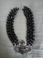 Vivienne westood rang perle noir, Bijoux, Sacs & Beauté, Enlèvement ou Envoi, Comme neuf, Noir, Argent