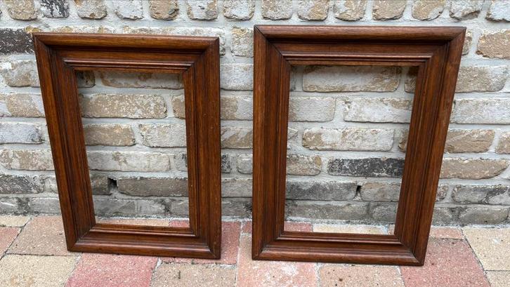 2 houten lijsten (voor beide), Huis en Inrichting, Woonaccessoires | Lijsten, Zo goed als nieuw, Ophalen