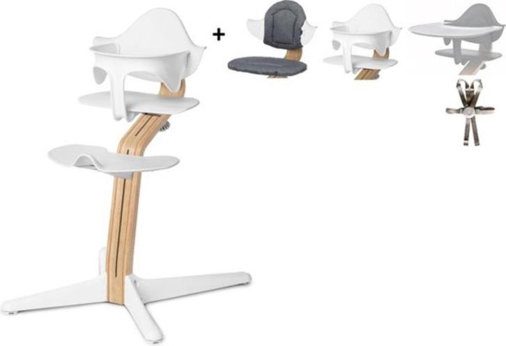 Stokke - Nomi kinderstoel + accessoires, Kinderen en Baby's, Kinderstoelen, Gebruikt, Meegroeistoel, Aanschuifbaar, Afneembaar eetblad