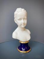 Kobaltblauwe buste van bisque en porselein met gouden rand, Antiek en Kunst, Ophalen of Verzenden