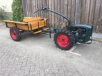 tractor schmiedag diesel 1962 + wagen en ploeg gerestaureert, Ophalen of Verzenden