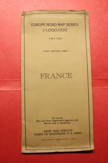 Een kaart uit 1944 van Frankrijk en de VS, eerste editie.