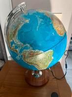 Lichtgevende wereldbol (houten standaard), Ophalen of Verzenden, Verlicht, Gebruikt