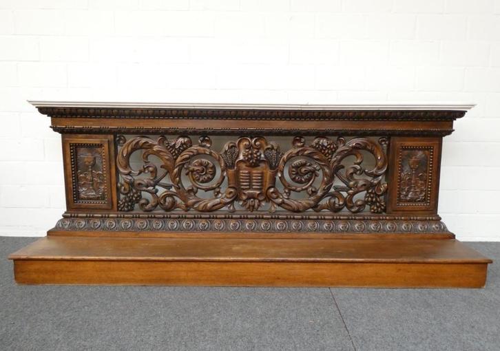 Prachtige dubbelgesculpteerde eiken communiebank, Antiek en Kunst, Antiek | Religieuze voorwerpen, Ophalen