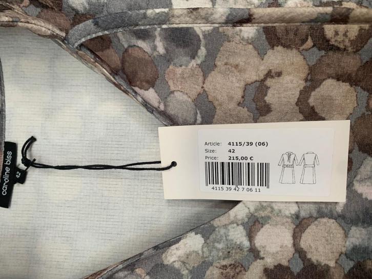 Nieuw - Caroline Biss jurk mt. 42/44 originele label, Kleding | Dames, Jurken, Nieuw, Maat 42/44 (L), Grijs, Ophalen of Verzenden