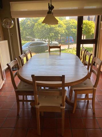 Tafel met 8 stoelen, Enlèvement, Comme neuf