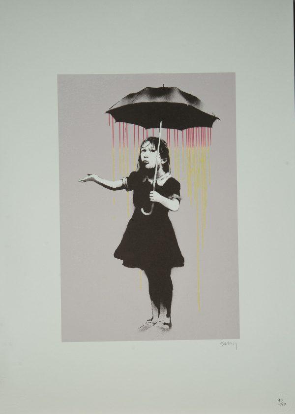 Banksy - NOLA girl with umbrella, Antiek en Kunst, Kunst | Litho's en Zeefdrukken, Ophalen of Verzenden