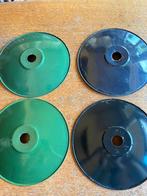 4 metalen emaille lampekapjes, Ophalen