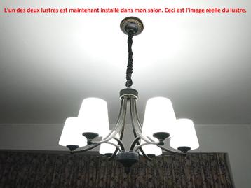 2 prachtige kroonluchters met 6 lampen in traditionele stijl beschikbaar voor biedingen
