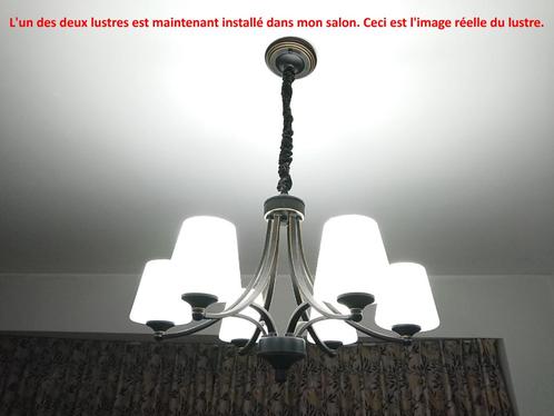 2 prachtige kroonluchters met 6 lampen in traditionele stijl, Huis en Inrichting, Lampen | Kroonluchters, Nieuw, Metaal, Ophalen