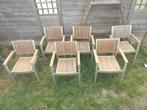 TEAK STOELEN MET ALUMINIUM FRAME, Ophalen, Gebruikt, Aluminium