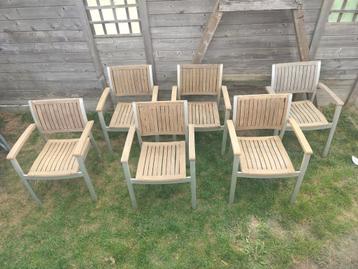 TEAK STOELEN MET ALUMINIUM FRAME  beschikbaar voor biedingen