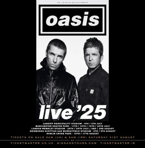 Oasis Ticket - 08 augustus Edinburgh, Tickets en Kaartjes, Concerten | Rock en Metal, Eén persoon, Augustus, Rock of Poprock