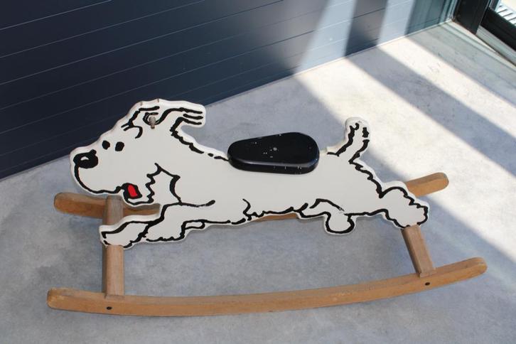 Tintin Michel Aroutcheff Design Milou bascule cheval bascule, Verzamelen, Stripfiguren, Gebruikt, Beeldje of Figuurtje, Kuifje