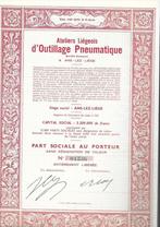 Ateliers Liègeois d'Outillage Pneumatique, Timbres & Monnaies, 1920 à 1950, Action, Enlèvement ou Envoi