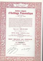 Ateliers Liègeois d'Outillage Pneumatique, 1920 tot 1950, Ophalen of Verzenden, Aandeel