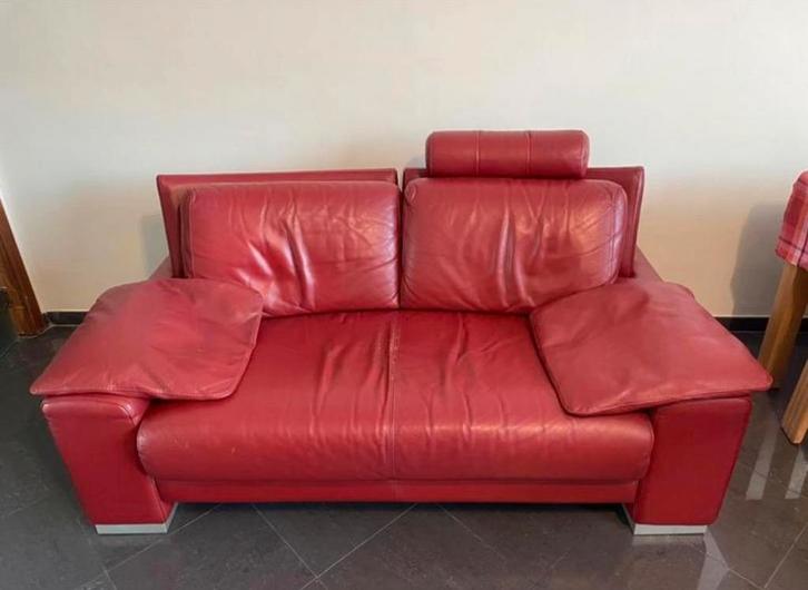 Deux places en vrai cuir d'excellente qualite Nicoletti, Maison & Meubles, Canapés | Salons, Utilisé, Cuir, Enlèvement