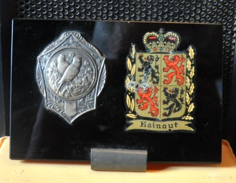 plaquette souvenir colombophile province de hainaut, Collections, Collections Autre, Utilisé, Enlèvement ou Envoi