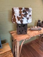 Koeienhuid Tricolor Lamp, Huis en Inrichting, Lampen | Lampenkappen, Ophalen, Zo goed als nieuw