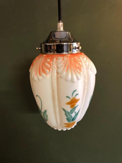 Prachtige Antieke Art-Nouveau Hanglamp ., Antiek en Kunst, Antiek | Verlichting, Ophalen of Verzenden