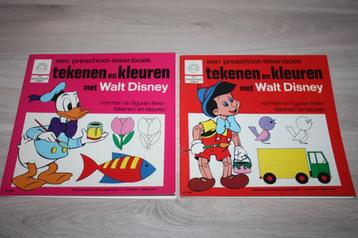 2x Tekenen en kleuren met Wat Disney , als nieuw beschikbaar voor biedingen