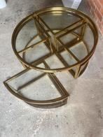 Salontafel met 4 mini tafels €50, Huis en Inrichting, Ophalen, Zo goed als nieuw, Rond, Glas