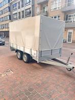 Dubbelassige aanhangwagen met dekzeil, Ophalen of Verzenden, Zo goed als nieuw