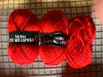 3 pelotes de laine Phildar rouge de 50gr Nouveau, Comme neuf, Enlèvement ou Envoi
