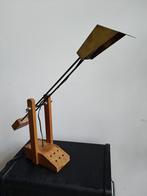 Vintage Houten Bureaulamp, Ophalen, Gebruikt, Vintage, Minder dan 50 cm