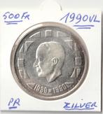 500 FR ZILVER BOUDEWIJN I-1990 VL, Ophalen of Verzenden, Zilver, Zilver