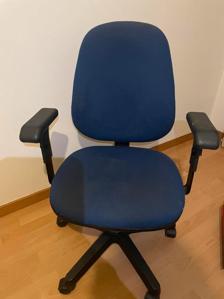 Bureaustoel, Huis en Inrichting, Bureaustoelen, Gebruikt, Bureaustoel, Blauw, Ergonomisch, Ophalen