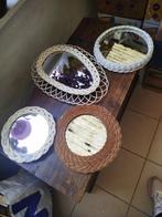 LOT D ANCIENS MIROIRS VINTAGE ROTIN ET OSIER, Enlèvement ou Envoi