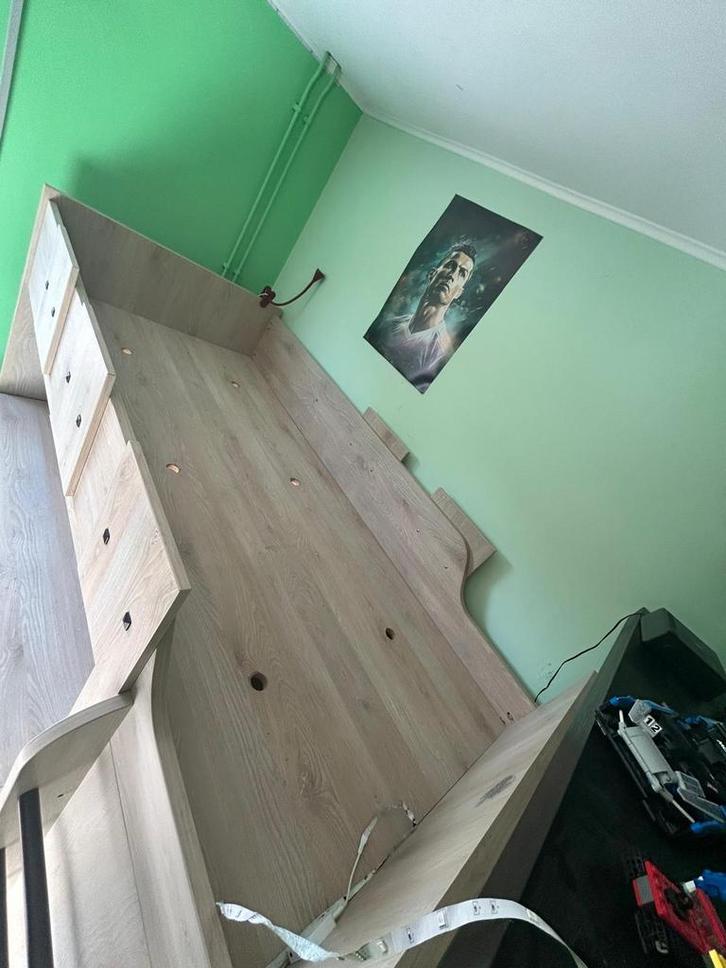 Hoogslaper met bureau en kast, Kinderen en Baby's, Kinderkamer | Stapelbedden en Hoogslapers, Gebruikt, Hoogslaper, Ophalen