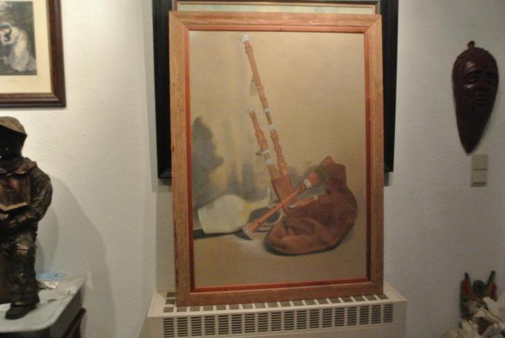 Schild.Gesign Stilleven Doedelzak/Kruik Ged.9/10/’94, Antiquités & Art, Art | Peinture | Classique, Enlèvement