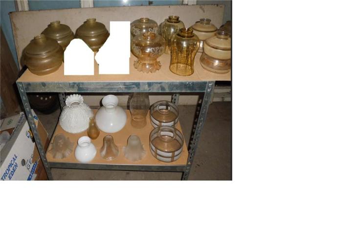 en lot glazen retro vintage lampen kappen, Antiek en Kunst, Antiek | Verlichting, Ophalen