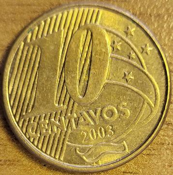 BRAZILIË 10 centavos 2003 PEDRO 1 KM#649.3 MINT STATE beschikbaar voor biedingen