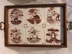 Plateau marron de Delft Carrelage et chêne - Delft, Enlèvement ou Envoi, Utilisé