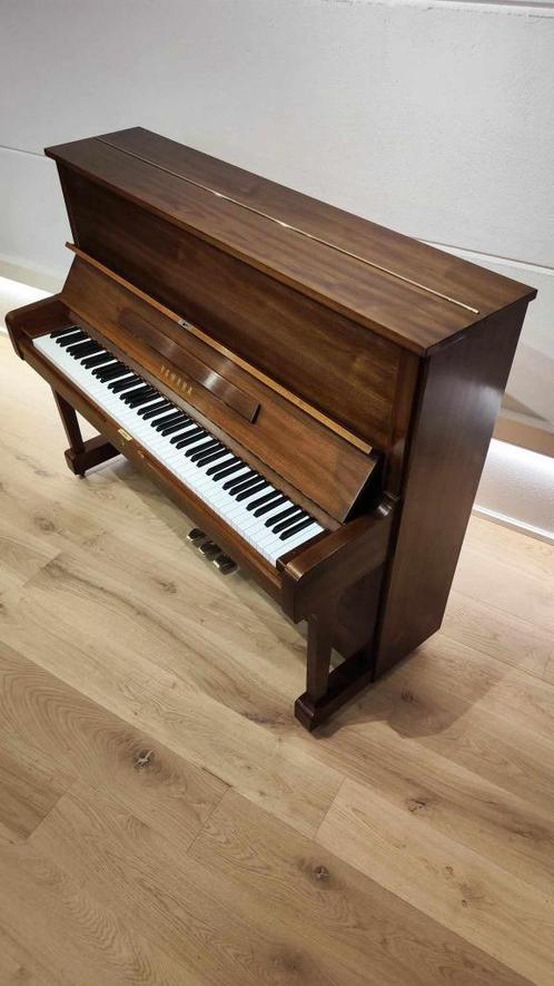 Yamaha U1 notelaar satijnglans + pianobank. 10j garantie, Muziek en Instrumenten, Piano's, Zo goed als nieuw, Piano, Bruin, Ophalen of Verzenden