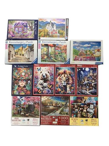 Set van 12 puzzels van 1000 stukjes  beschikbaar voor biedingen