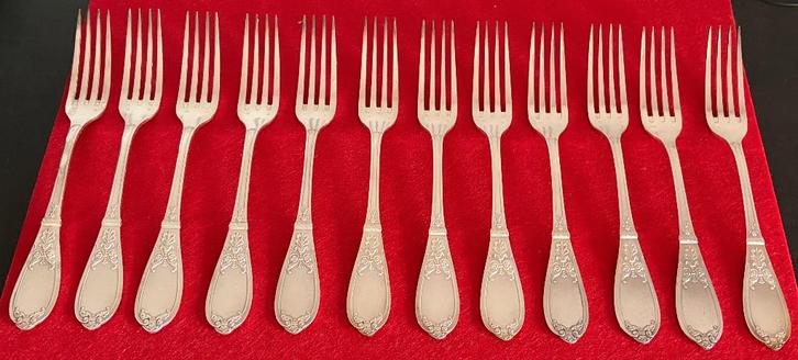 Felix Frère 1960 tafelvorken, set van 12, Antiek en Kunst, Antiek | Zilver en Goud, Zilver, Ophalen of Verzenden