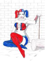 Harley Quinn artist Davi Alves - originele kleurtekening 1, Antiquités & Art, Art | Dessins & Photographie, Envoi