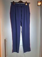 Vila Joy Broek blauw met roze bies maat small, Ophalen of Verzenden, Zo goed als nieuw, Blauw