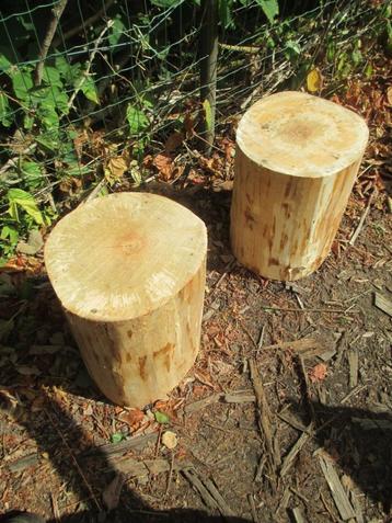 Tabouret en rondin de bois