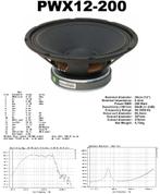 PWX L 12 200  Luidsprekers 30 cm 12”.  Per Paar, Front, Rear of Stereo speakers, Gebruikt, 120 watt of meer, Ophalen
