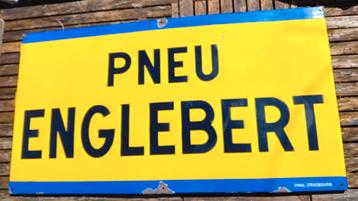 Très grand panneau d'affichage en émail Englebert, Enlèvement, Comme neuf, Panneau publicitaire