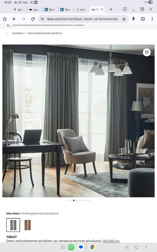 Gordijnen, Huis en Inrichting, Stoffering | Gordijnen en Lamellen, Nieuw, 200 cm of meer, 100 tot 150 cm, Groen, Ophalen